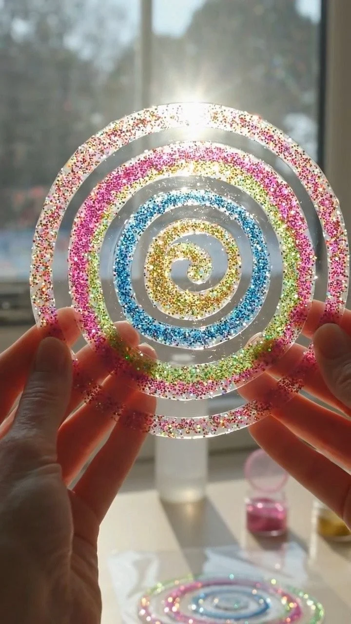 Clear glue suncatcher craft dries into glowing translucent window art full of colorful light ✨ A magical DIY. Save this project! 6 Clear glue suncatcher craft dries into glowing translucent window art full of colorful light ✨ A magical DIY. Save this project!