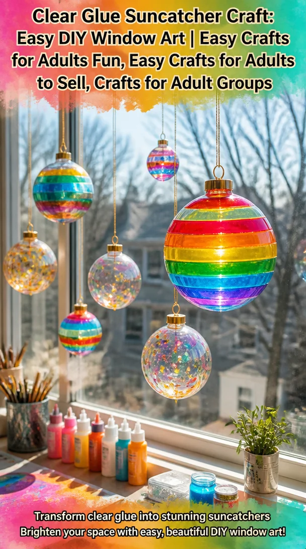 Clear Glue Suncatcher Craft: Easy DIY Window Art | Easy Crafts for Adults Fun, Easy Crafts for Adults to Sell, Crafts for Adult Groups 8 Clear Glue Suncatcher Craft: Easy DIY Window Art | Easy Crafts for Adults Fun, Easy Crafts for Adults to Sell, Crafts for Adult Groups