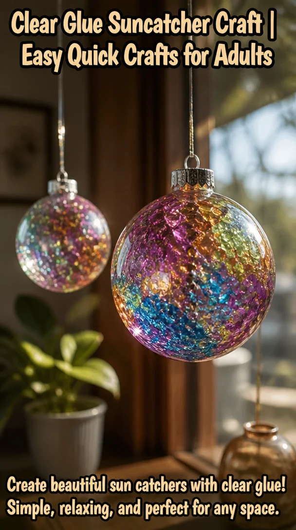 Clear Glue Suncatcher Craft | Easy Quick Crafts for Adults, Easy Craft Activities for Adults, Easy Arts and Crafts for Adults 8 Clear Glue Suncatcher Craft | Easy Quick Crafts for Adults, Easy Craft Activities for Adults, Easy Arts and Crafts for Adults