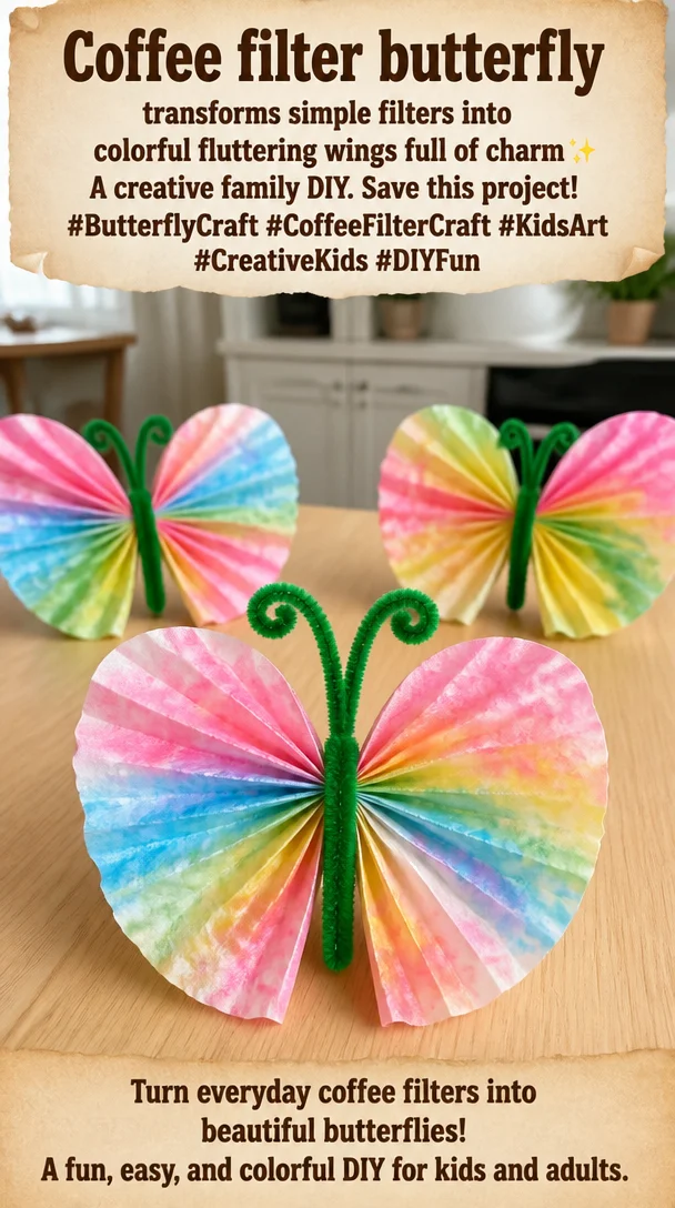 Coffee filter butterfly transforms simple filters into colorful fluttering wings full of charm ✨ A creative family DIY. Save this project! #ButterflyCraft #CoffeeFilterCraft #KidsArt #CreativeKids #D... 8 Coffee filter butterfly transforms simple filters into colorful fluttering wings full of charm ✨ A creative family DIY. Save this project! #ButterflyCraft #CoffeeFilterCraft #KidsArt #CreativeKids #D...