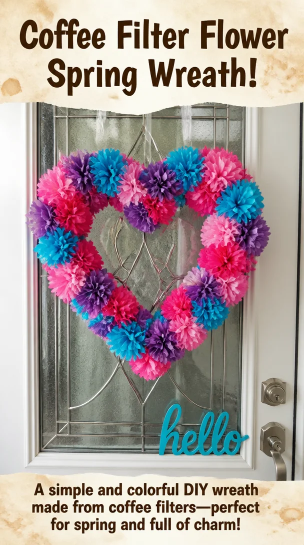 Coffee Filter Flower Spring Wreath! 8 Coffee Filter Flower Spring Wreath!