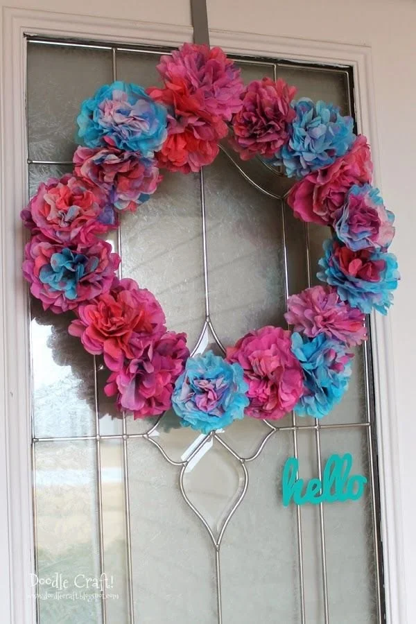 Coffee Filter Flower Spring Wreath! 11 Coffee Filter Flower Spring Wreath!