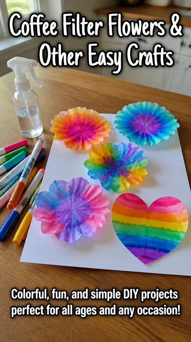 Coffee Filter Flowers & Other Easy Coffee Filter Crafts - The Kitchen Table Classroom 8 Coffee Filter Flowers & Other Easy Coffee Filter Crafts - The Kitchen Table Classroom
