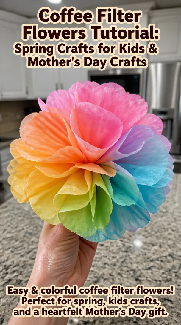 Coffee Filter Flowers Tutorial: Spring Crafts for Kids & Mother's Day Crafts 8 Coffee Filter Flowers Tutorial: Spring Crafts for Kids & Mother's Day Crafts