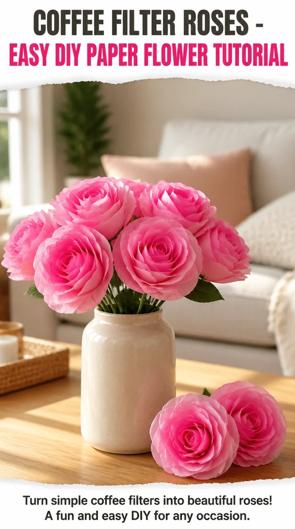 Coffee Filter Roses - Easy DIY Paper Flower Tutorial 8 Coffee Filter Roses - Easy DIY Paper Flower Tutorial
