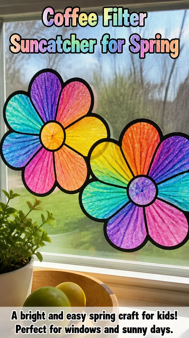 Coffee Filter Suncatcher for Spring 6 Coffee Filter Suncatcher for Spring