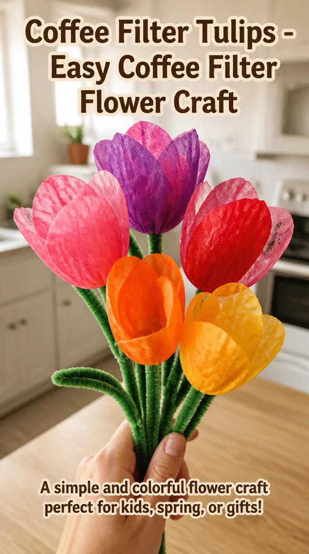 Coffee Filter Tulips - Easy Coffee Filter Flower Craft 8 Coffee Filter Tulips - Easy Coffee Filter Flower Craft