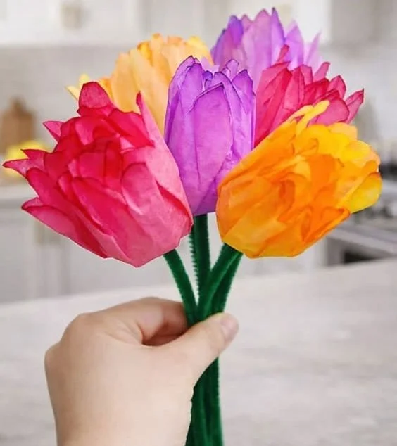 Coffee Filter Tulips - Easy Coffee Filter Flower Craft 12 Coffee Filter Tulips - Easy Coffee Filter Flower Craft