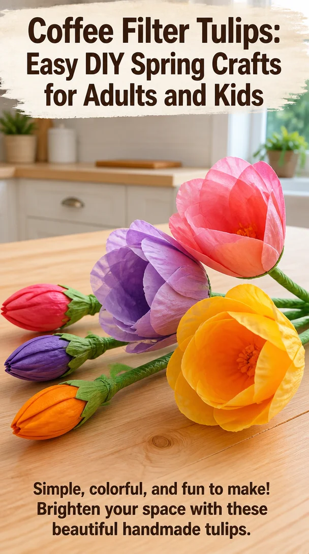 Coffee Filter Tulips: Easy DIY Spring Crafts for Adults and Kids