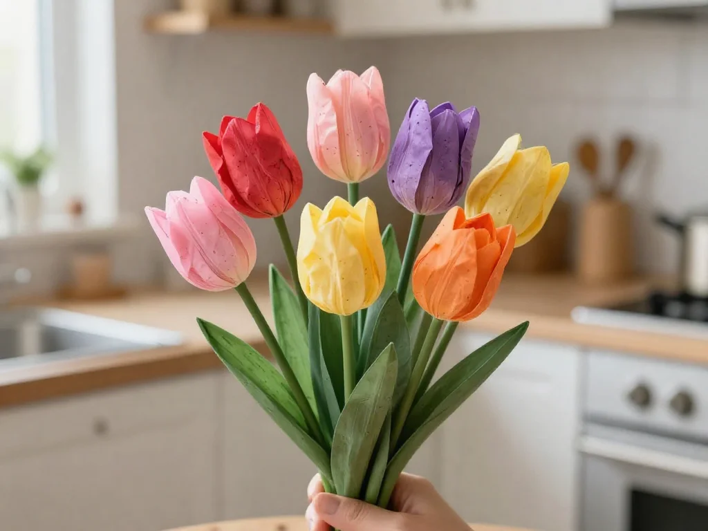 Coffee Filter Tulips - Easy Paper Flower Craft for Spring Art Activities 3 Coffee Filter Tulips - Easy Paper Flower Craft for Spring Art Activities