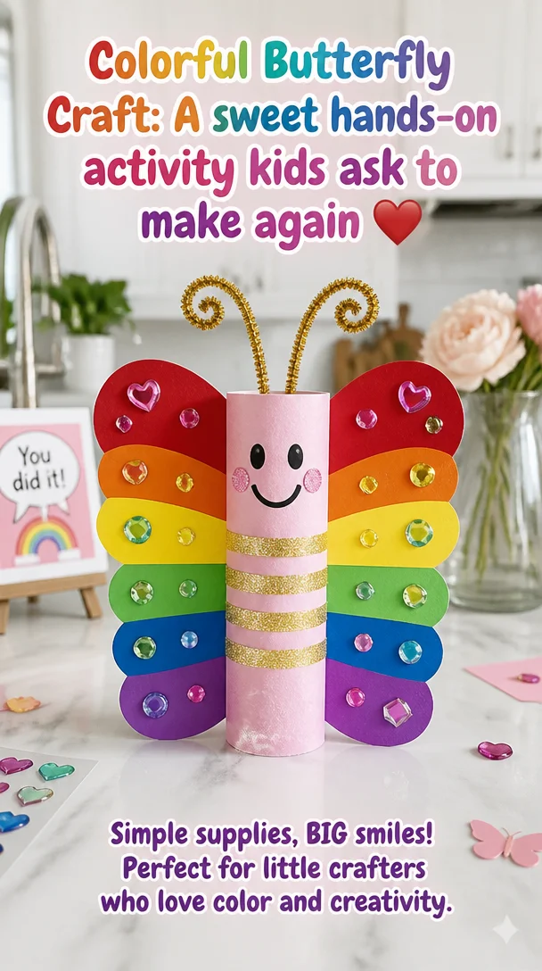Colorful Butterfly Craft: A sweet hands-on activity kids ask to make again ❤️ 8 Colorful Butterfly Craft: A sweet hands-on activity kids ask to make again ❤️