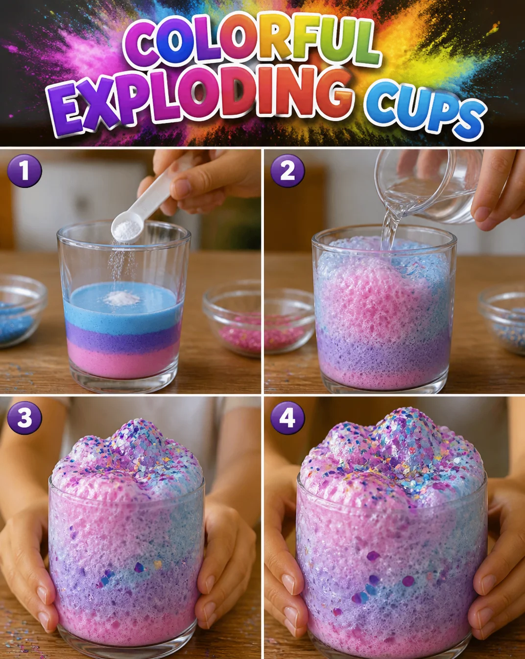Colorful Exploding Cups 8 Colorful Exploding Cups
