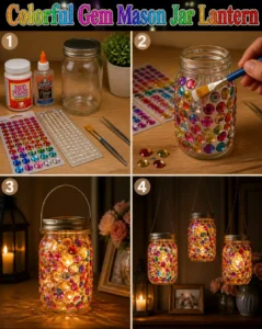 Colorful Gem Mason Jar Lantern 21 Colorful Gem Mason Jar Lantern
