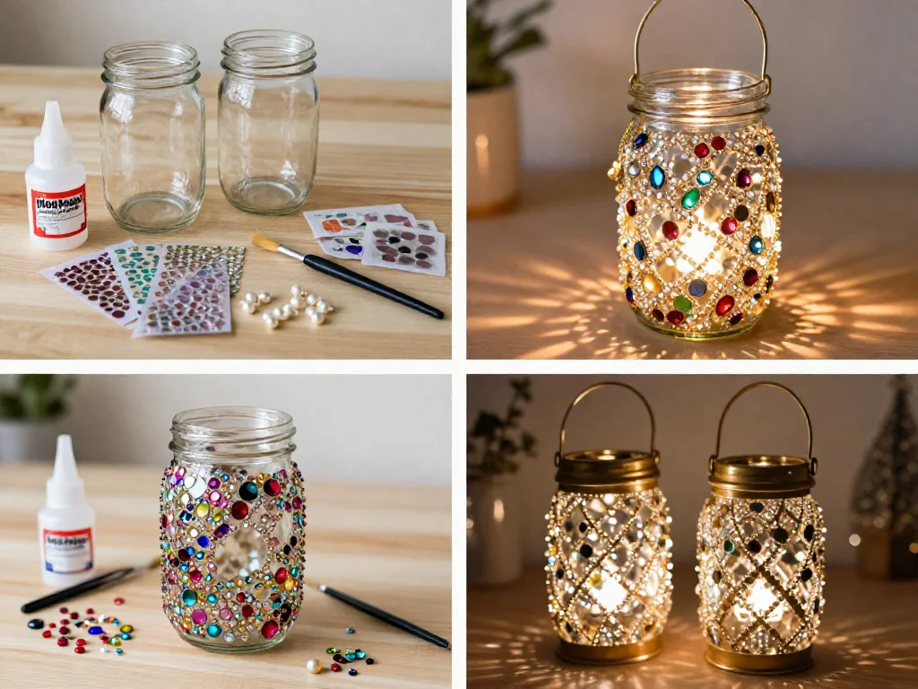 Colorful Gem Mason Jar Lantern 9 Colorful Gem Mason Jar Lantern
