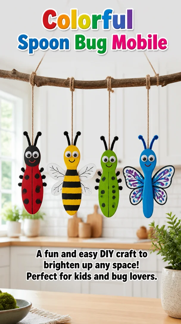 Colorful Spoon Bug Mobile 7 Colorful Spoon Bug Mobile