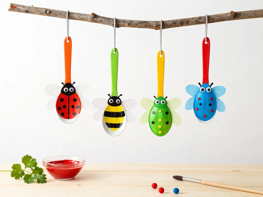 Colorful Spoon Bug Mobile 8 Colorful Spoon Bug Mobile