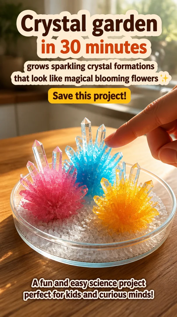 Crystal garden in 30 minutes grows sparkling crystal formations that look like magical blooming flowers ✨ Save this project! 8 Crystal garden in 30 minutes grows sparkling crystal formations that look like magical blooming flowers ✨ Save this project!