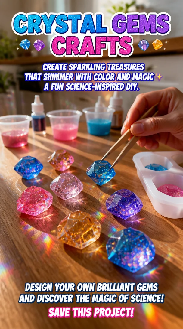 Crystal gems crafts create sparkling treasures that shimmer with color and magic ✨ A fun science-inspired DIY. Save this project! 8 Crystal gems crafts create sparkling treasures that shimmer with color and magic ✨ A fun science-inspired DIY. Save this project!