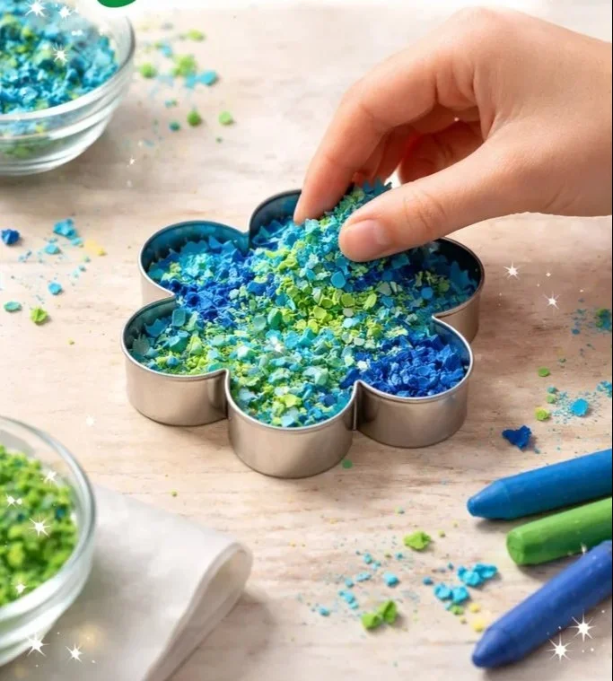 DIY Blue Crayon Suncatchers 12 DIY Blue Crayon Suncatchers