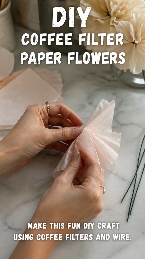 DIY coffee filter paper flowers. Make this fun DIY craft using coffee filters and wire. 8 DIY coffee filter paper flowers. Make this fun DIY craft using coffee filters and wire.