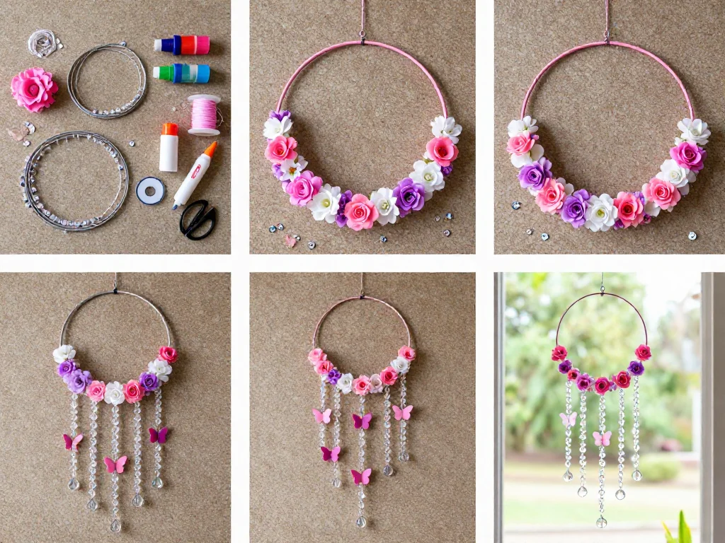DIY Floral Crystal Wind Chime 9 DIY Floral Crystal Wind Chime