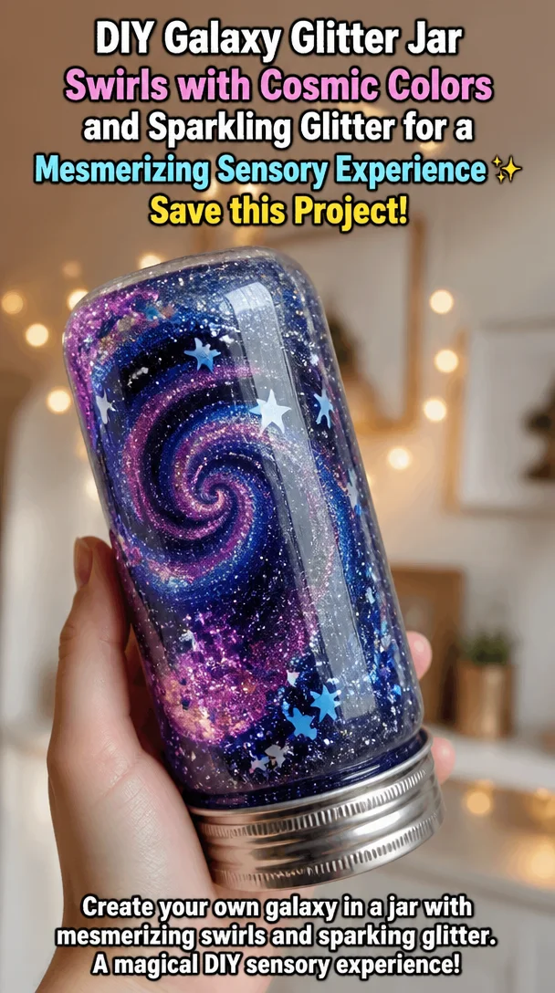 DIY Galaxy Glitter Jar Swirls with Cosmic Colors and Sparkling Glitter for a Mesmerizing Sensory Experience ✨ Save this Project! 8 DIY Galaxy Glitter Jar Swirls with Cosmic Colors and Sparkling Glitter for a Mesmerizing Sensory Experience ✨ Save this Project!