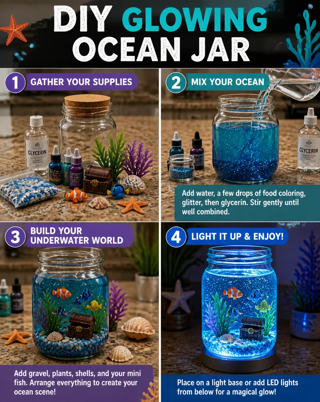 DIY Glowing Ocean Jar 8 DIY Glowing Ocean Jar