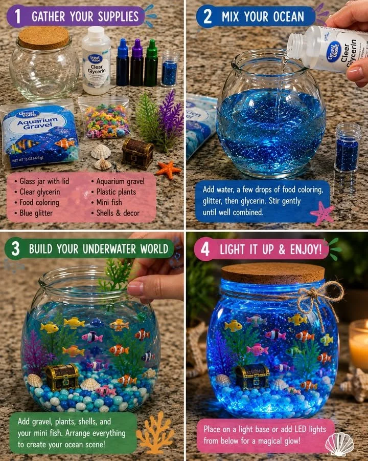 DIY Glowing Ocean Jar 12 DIY Glowing Ocean Jar