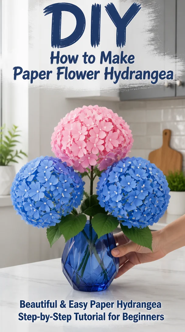 DIY How to Make Paper Flower Hydrangea 8 DIY How to Make Paper Flower Hydrangea