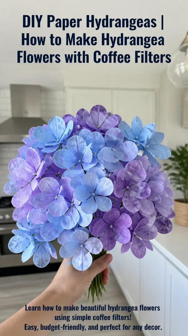DIY Paper Hydrangeas | How to Make Hydrangea Flowers with Coffee Filters 8 DIY Paper Hydrangeas | How to Make Hydrangea Flowers with Coffee Filters
