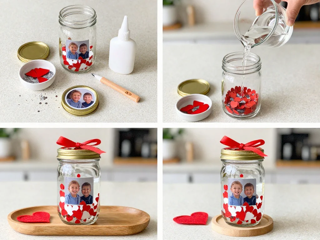 DIY Photo Glitter Snow Globe Jar 9 DIY Photo Glitter Snow Globe Jar