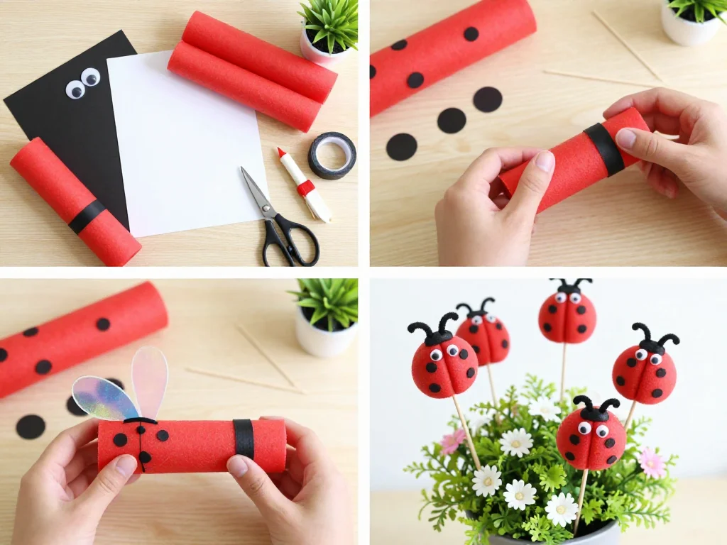 DIY Pool Noodle Ladybug Plant Stakes 9 DIY Pool Noodle Ladybug Plant Stakes