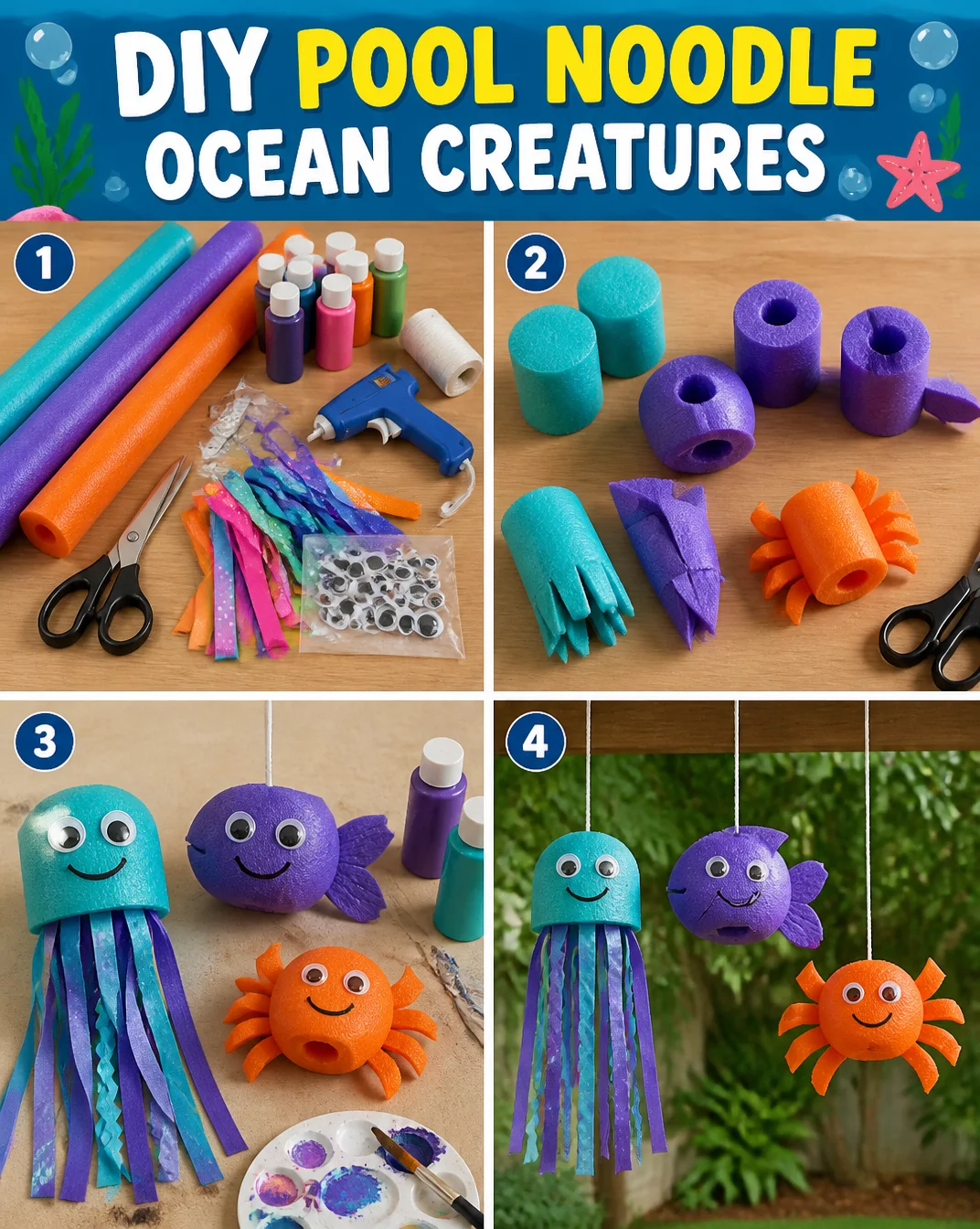 DIY Pool Noodle Ocean Creatures 8 DIY Pool Noodle Ocean Creatures
