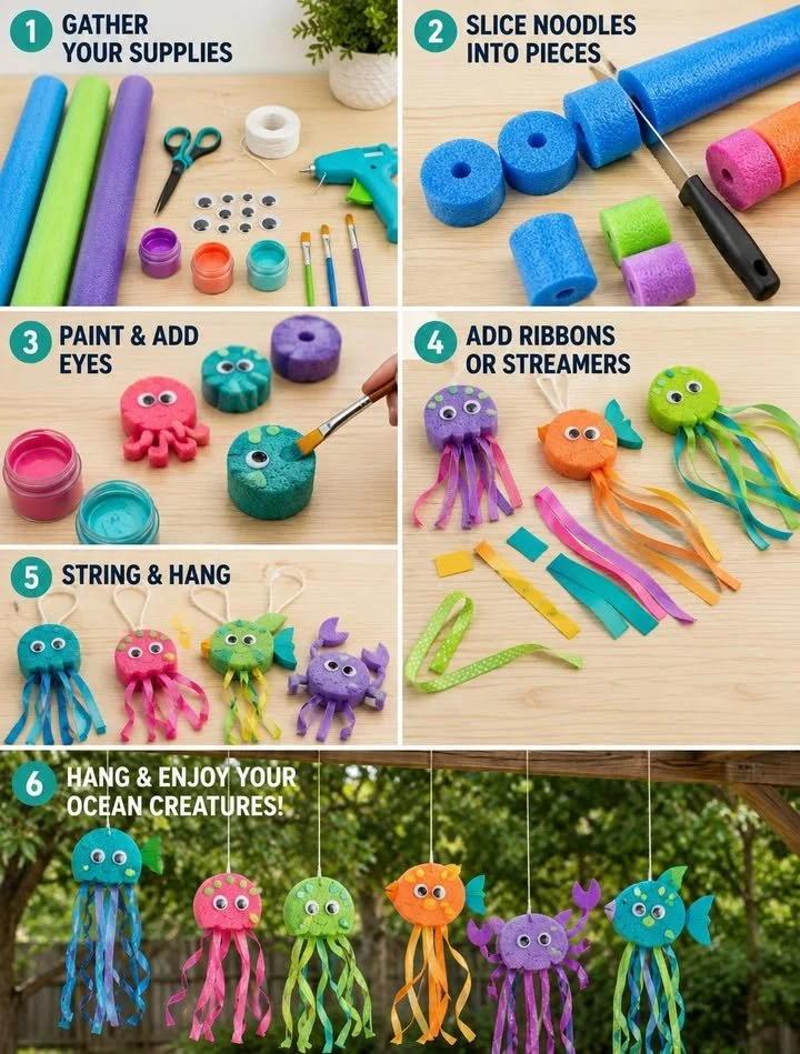 DIY Pool Noodle Ocean Creatures 12 DIY Pool Noodle Ocean Creatures