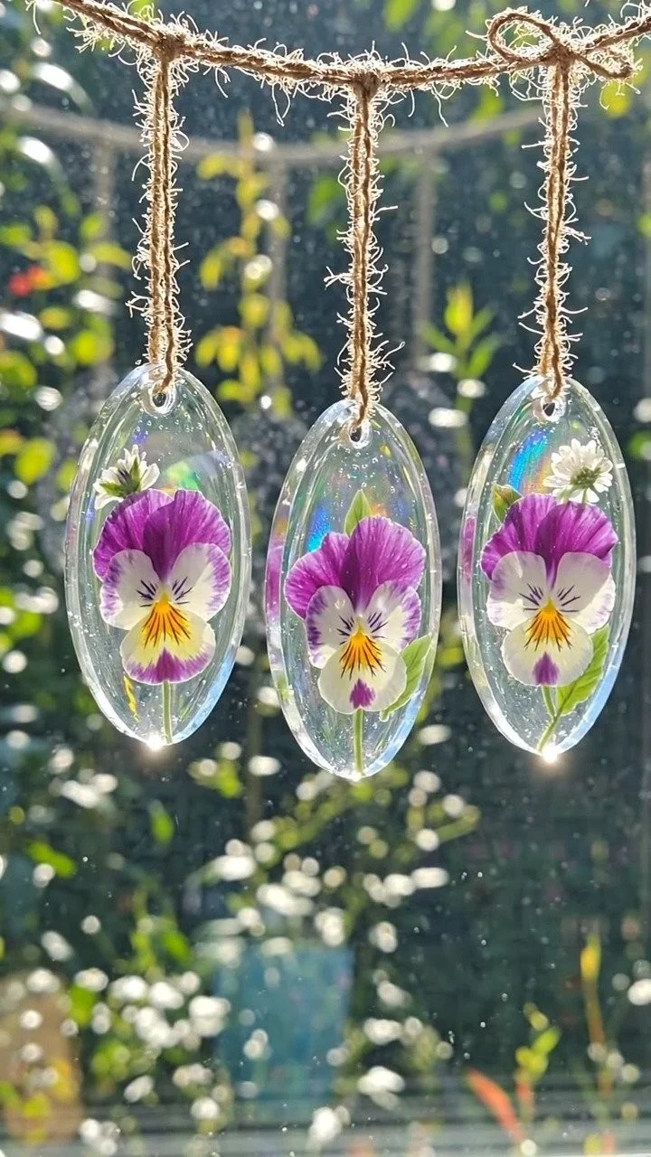 DIY pressed flower resin suncatchers preserve delicate blooms in glowing translucent window art ✨ A beautiful handmade DIY. Save this project! 6 DIY pressed flower resin suncatchers preserve delicate blooms in glowing translucent window art ✨ A beautiful handmade DIY. Save this project!