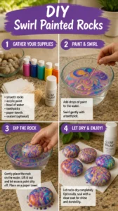 DIY Swirl Painted Rocks 19 DIY Swirl Painted Rocks