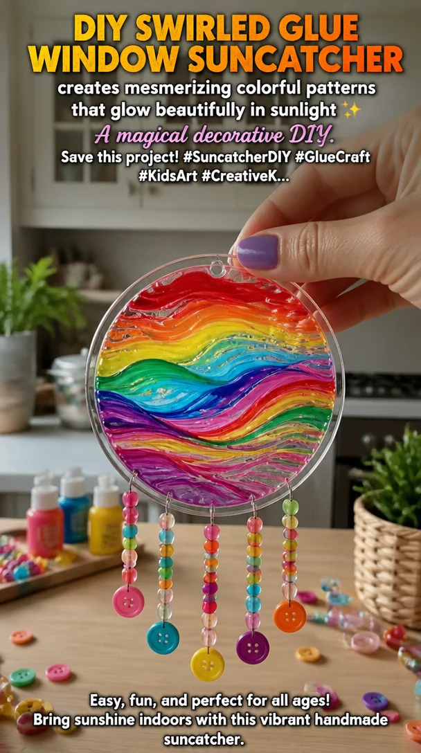 DIY swirled glue window suncatcher creates mesmerizing colorful patterns that glow beautifully in sunlight ✨ A magical decorative DIY. Save this project! #SuncatcherDIY #GlueCraft #KidsArt #CreativeK... 8 DIY swirled glue window suncatcher creates mesmerizing colorful patterns that glow beautifully in sunlight ✨ A magical decorative DIY. Save this project! #SuncatcherDIY #GlueCraft #KidsArt #CreativeK...