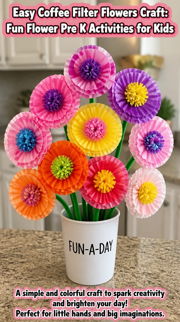 Easy Coffee Filter Flowers Craft: Fun Flower Pre K Activities for Kids 8 Easy Coffee Filter Flowers Craft: Fun Flower Pre K Activities for Kids