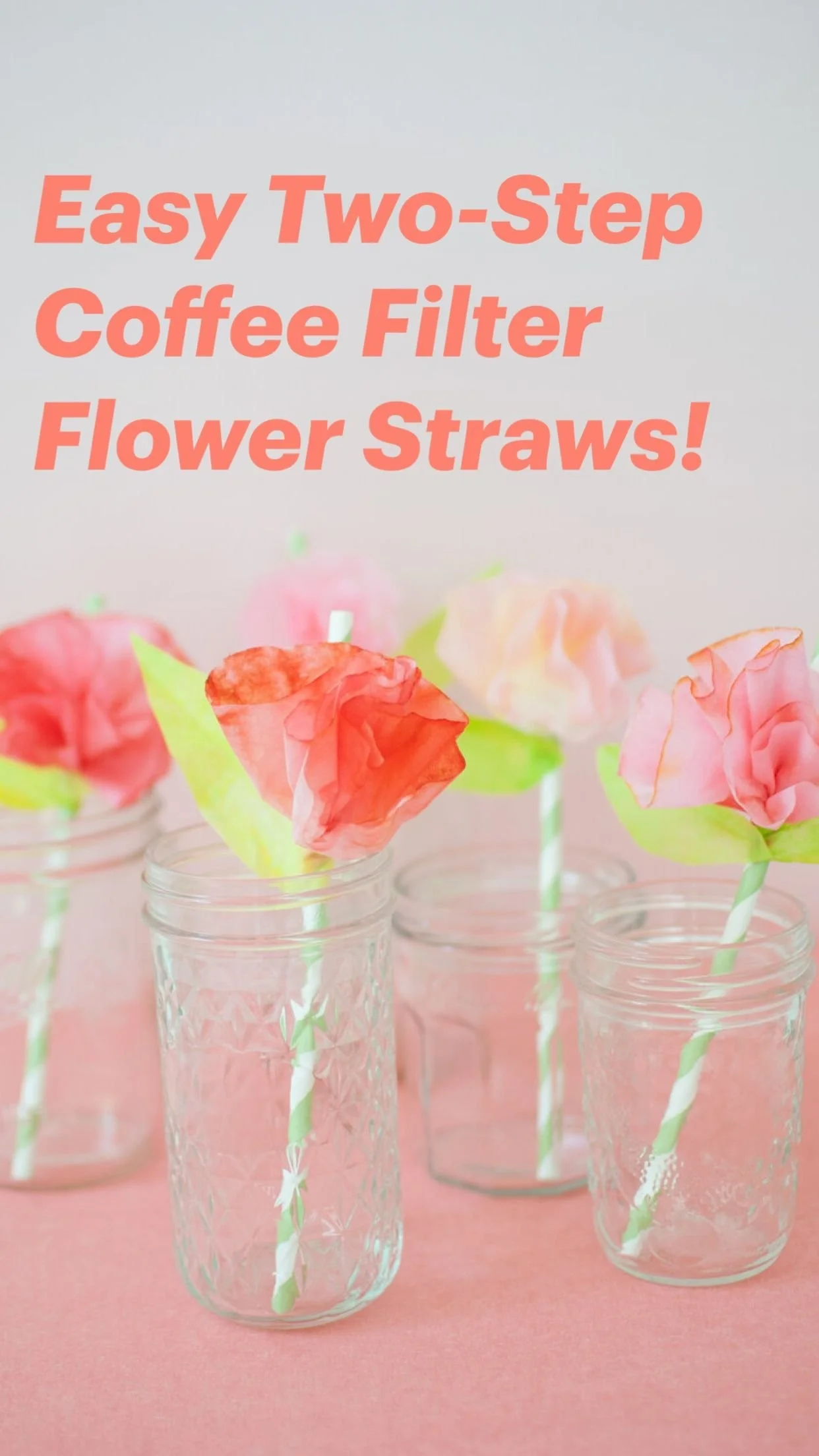 Easy Two-Step Coffee Filter Flower Straws! 12 Easy Two-Step Coffee Filter Flower Straws!