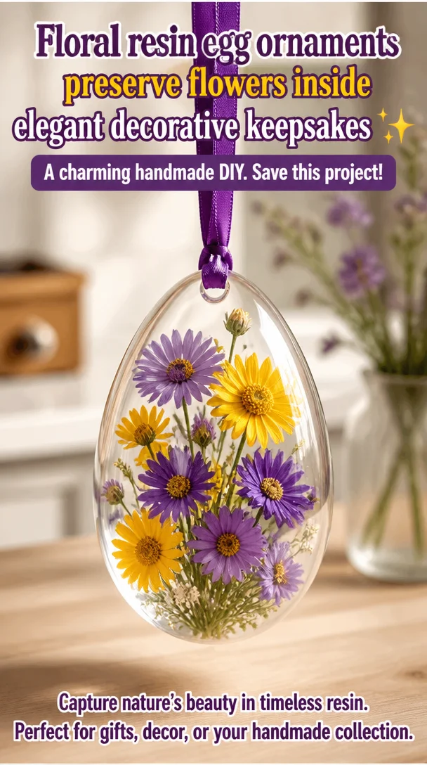Floral resin egg ornaments preserve flowers inside elegant decorative keepsakes ✨ A charming handmade DIY. Save this project! 6 Floral resin egg ornaments preserve flowers inside elegant decorative keepsakes ✨ A charming handmade DIY. Save this project!