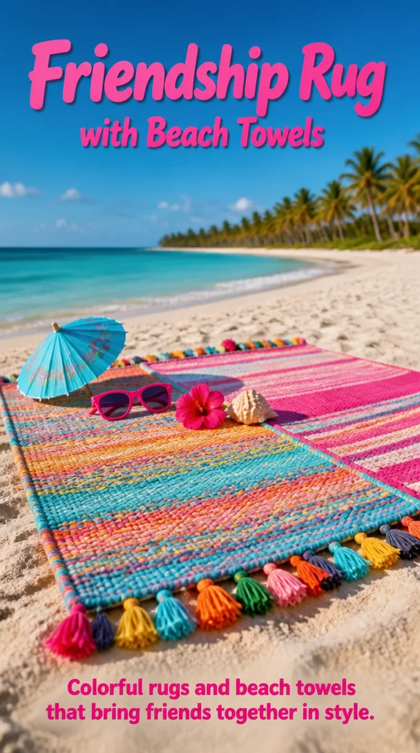 Friendship rug with beach towels 8 Friendship rug with beach towels