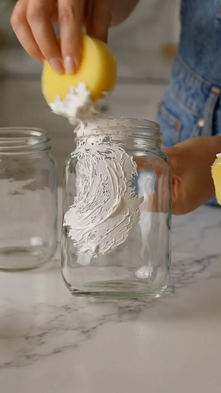 Frosted cornstarch glass vase creates an elegant translucent decorative piece with a beautiful frosted finish ✨ A stunning handmade DIY. Save this project! 9 Frosted cornstarch glass vase creates an elegant translucent decorative piece with a beautiful frosted finish ✨ A stunning handmade DIY. Save this project!