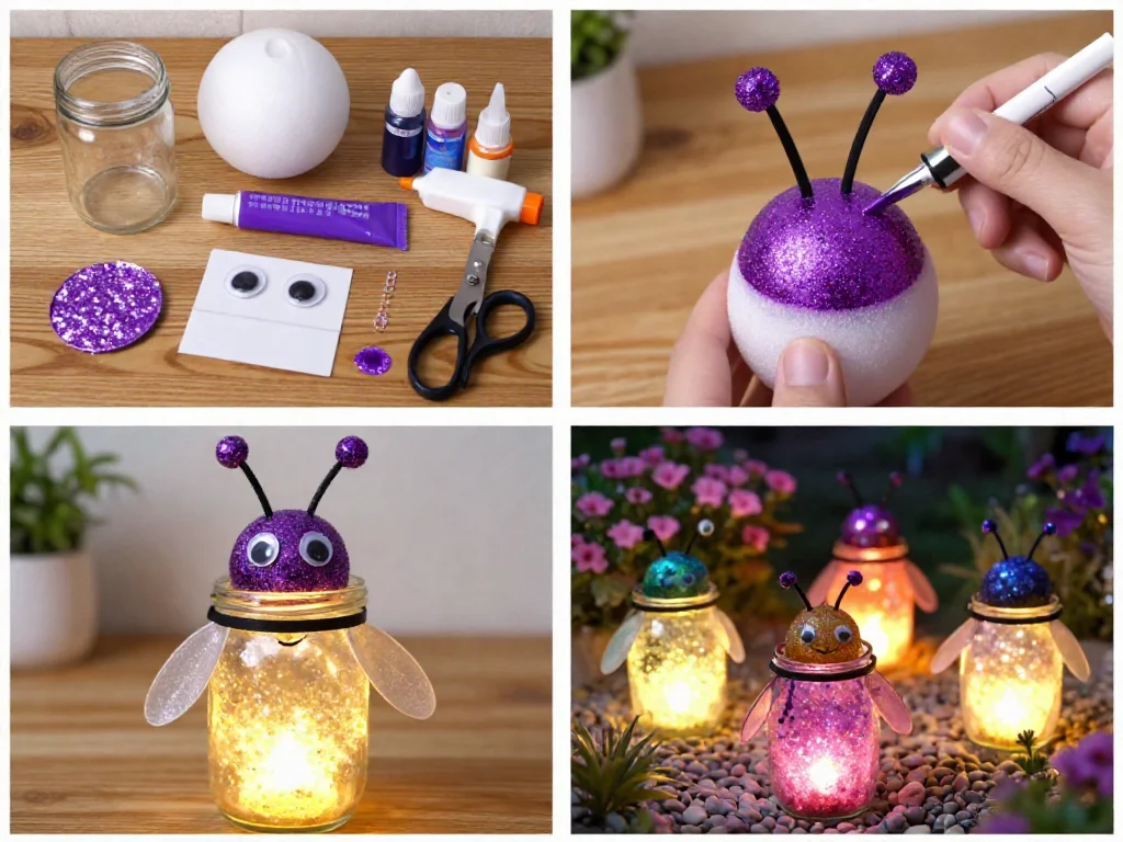 Glitter Bee Solar Light Craft 9 Glitter Bee Solar Light Craft