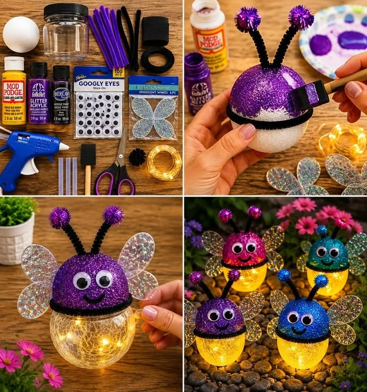 Glitter Bee Solar Light Craft 12 Glitter Bee Solar Light Craft
