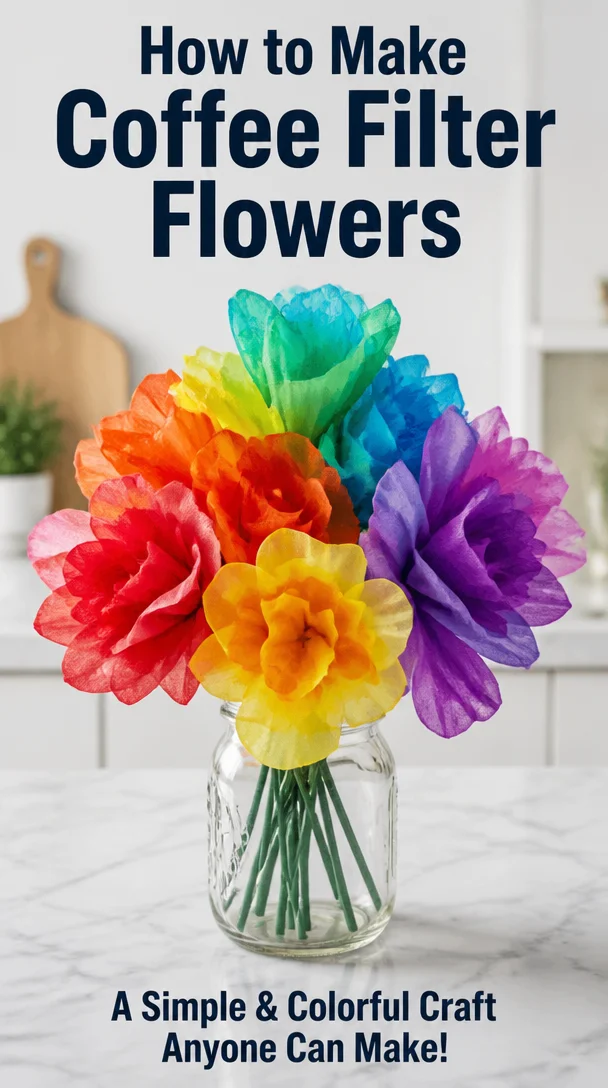 How to Make Coffee Filter Flowers 8 How to Make Coffee Filter Flowers