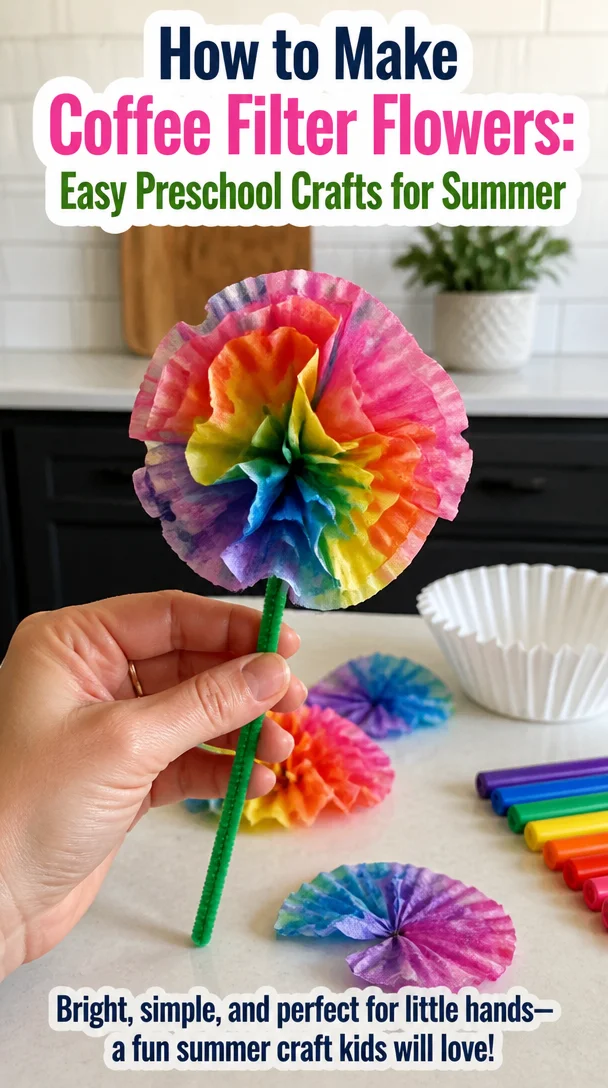 How to Make Coffee Filter Flowers: Easy Preschool Crafts for Summer 8 How to Make Coffee Filter Flowers: Easy Preschool Crafts for Summer