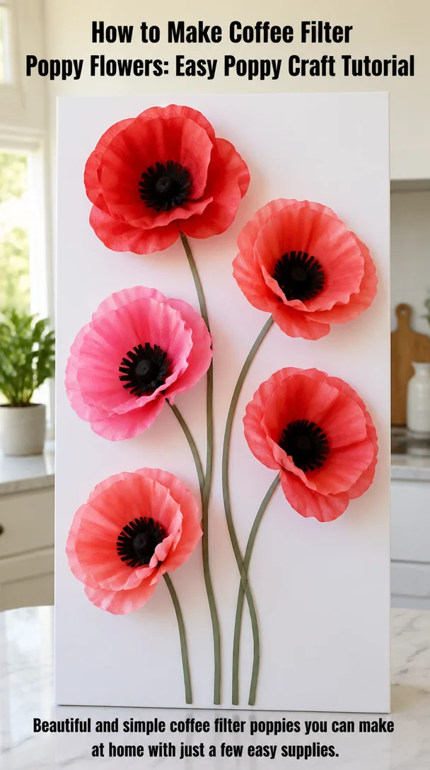 How to Make Coffee Filter Poppy Flowers: Easy Poppy Craft Tutorial 8 How to Make Coffee Filter Poppy Flowers: Easy Poppy Craft Tutorial