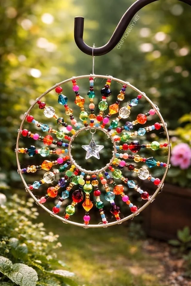How to Make Double-Ring Sunburst Beaded Suncatcher - Craftionary 11 How to Make Double-Ring Sunburst Beaded Suncatcher - Craftionary