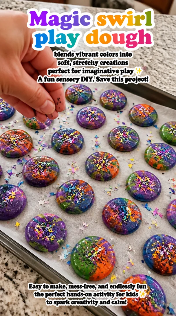 Magic swirl play dough blends vibrant colors into soft, stretchy creations perfect for imaginative play ✨ A fun sensory DIY. Save this project! 8 Magic swirl play dough blends vibrant colors into soft, stretchy creations perfect for imaginative play ✨ A fun sensory DIY. Save this project!