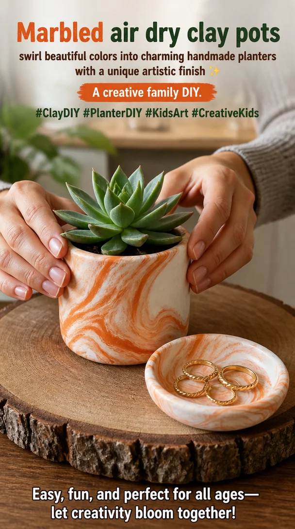 Marbled air dry clay pots swirl beautiful colors into charming handmade planters with a unique artistic finish ✨ A creative family DIY. Save this project! #ClayDIY #PlanterDIY #KidsArt #CreativeKids 8 Marbled air dry clay pots swirl beautiful colors into charming handmade planters with a unique artistic finish ✨ A creative family DIY. Save this project! #ClayDIY #PlanterDIY #KidsArt #CreativeKids